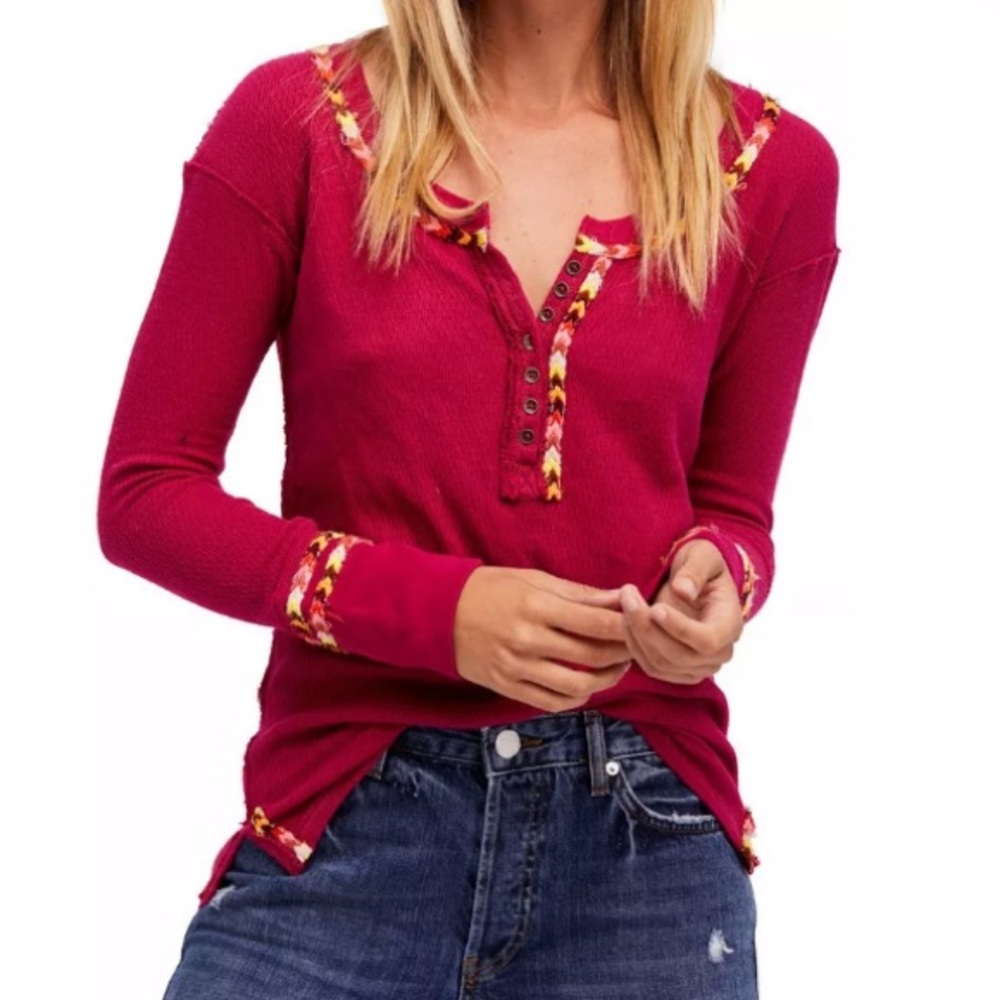 Free People We The Free Rainbow Thermal in Pink